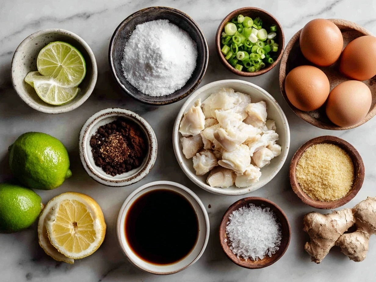 Ingredients for Filipino Chicken Adobo laid out on a table