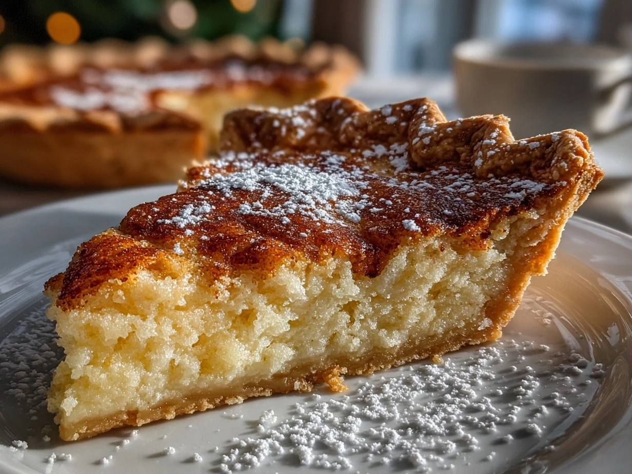 Finished Christmas Sugar Cookie Pie with sprinkles