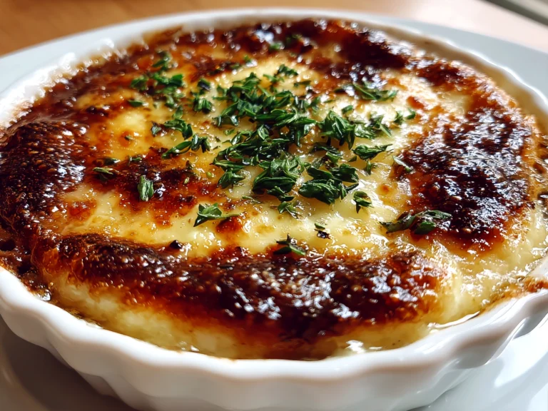 Freshly prepared Japanese Onion Soup in white bowl