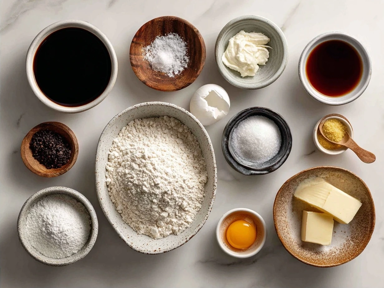 Ingredients neatly arranged for making Japanese Milk Bread Rolls