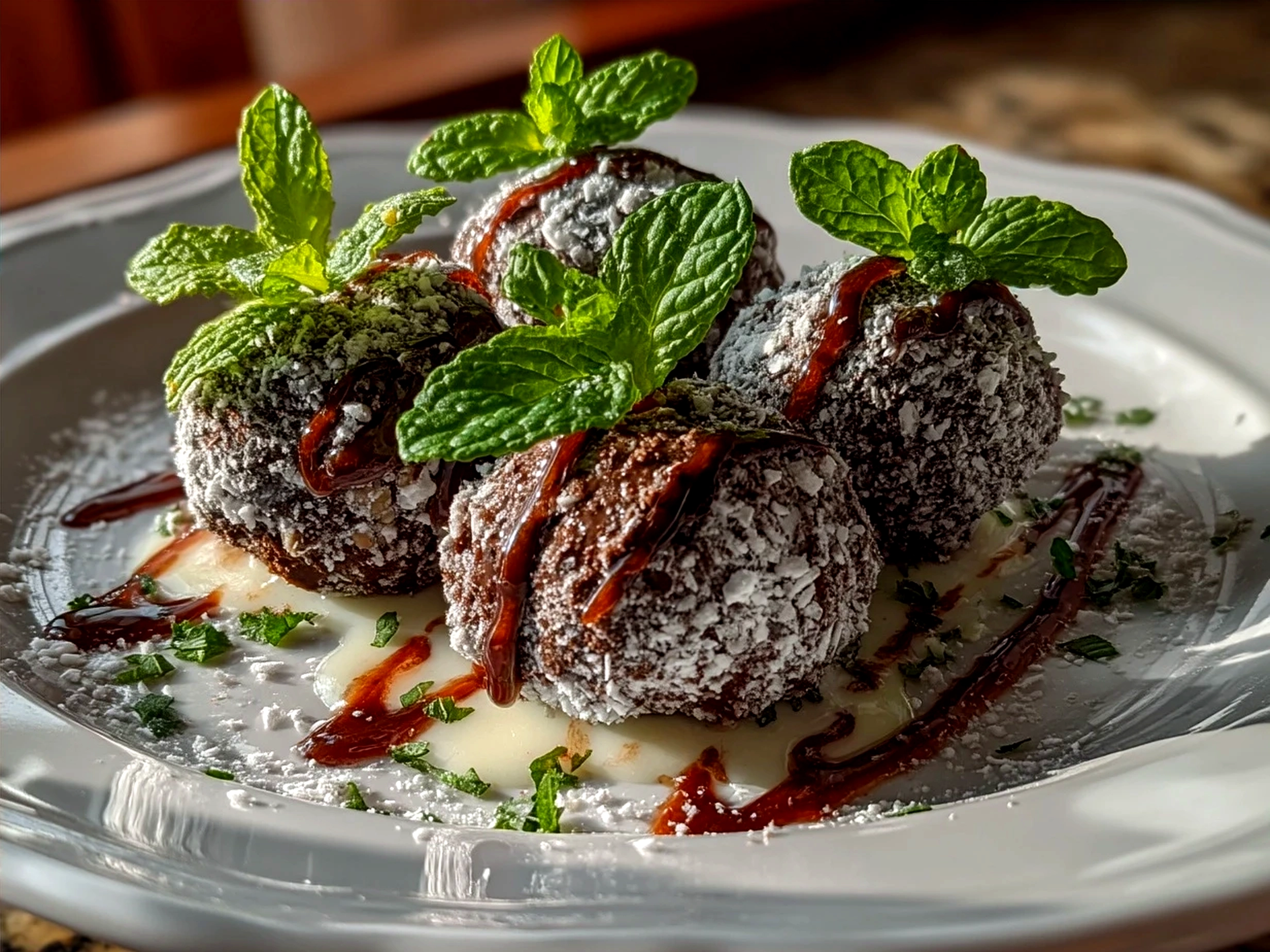 Finished Mint Oreo Balls arranged on a serving platter ready to serve
