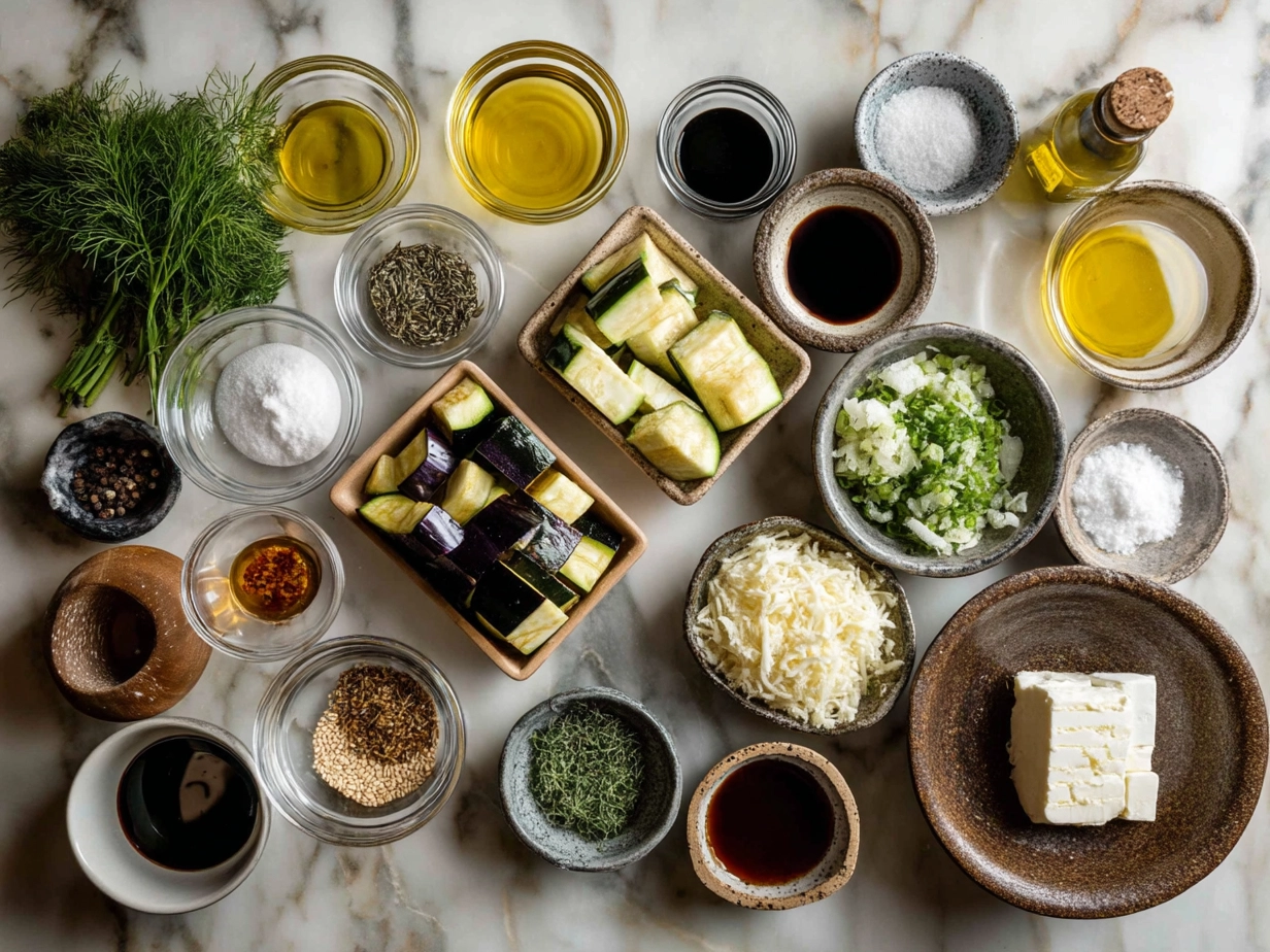 Ingredients needed for Miso Glazed Eggplant