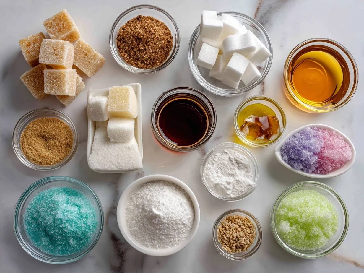 Ingredients for Old-Fashioned Gumdrop Nougat Candy: sugar, corn syrup, water, egg whites, cream of tartar, vanilla, gumdrops, salt