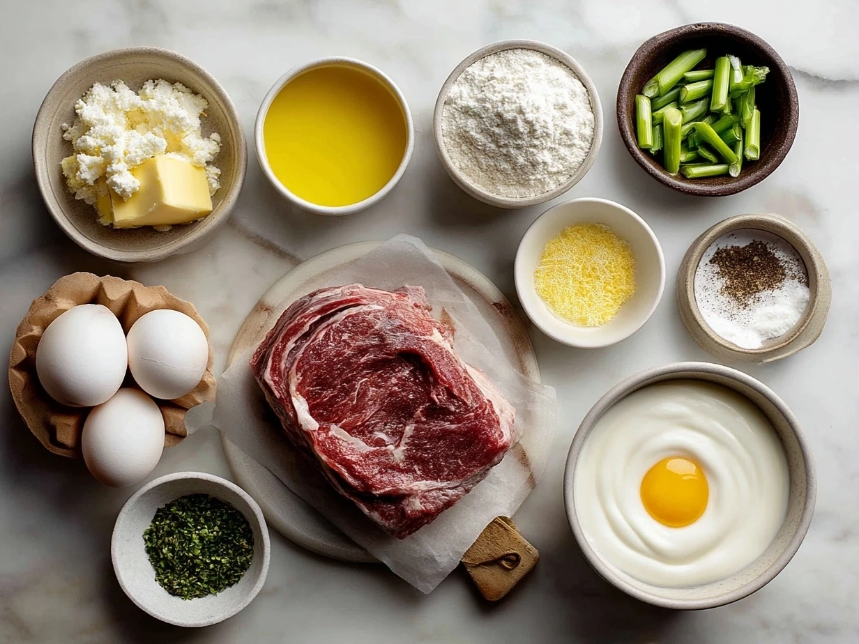 Ingredients for One-Pot Lamb Kalya with Yogurt and Cream
