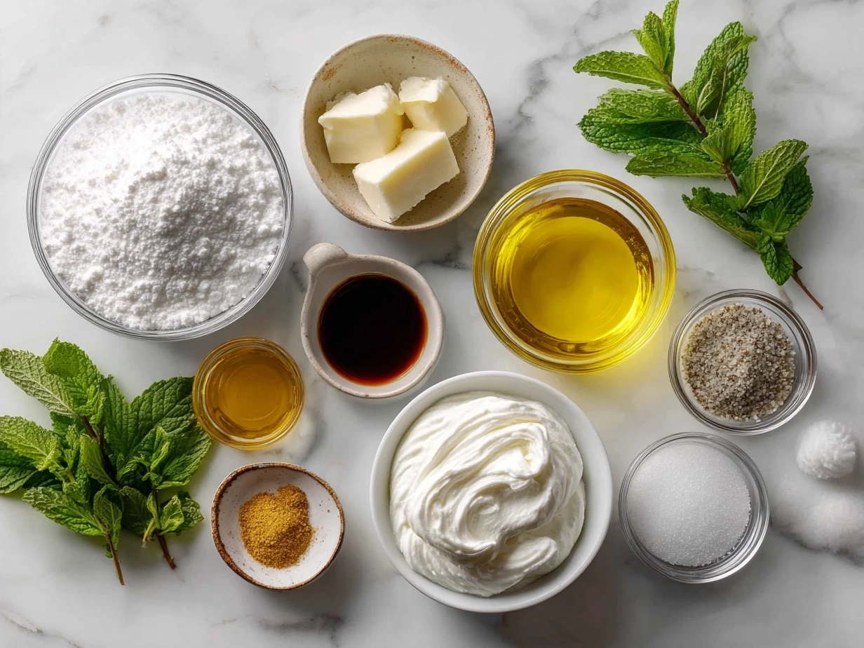 Ingredients for Peppermint Cool Whip Candy: Cool Whip, white chocolate chips, crushed peppermint candy canes, sweetened condensed milk, peppermint extract