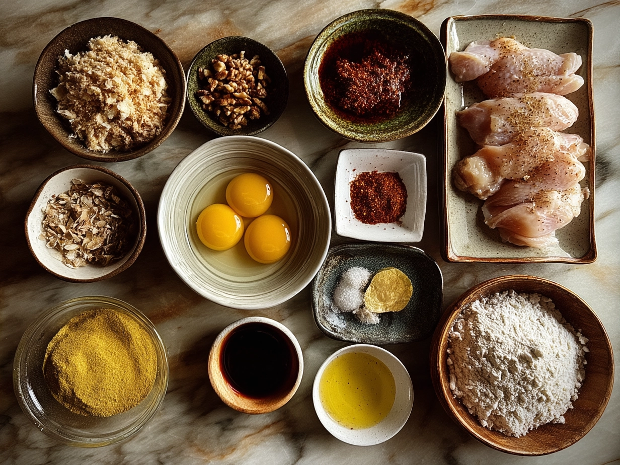 Ingredients for Almond Crusted Chicken Tenders