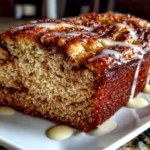 Beautiful freshly prepared cinnamon swirl banana bread slice