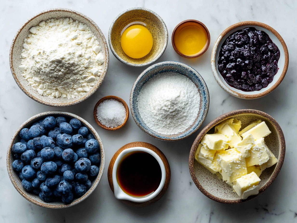 Ingredients for Blueberry Cheesecake Danish Sourdough Focaccia