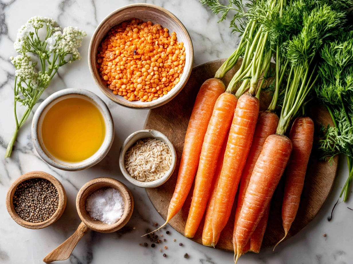 Ingredients for Carrot and Lentil Soup