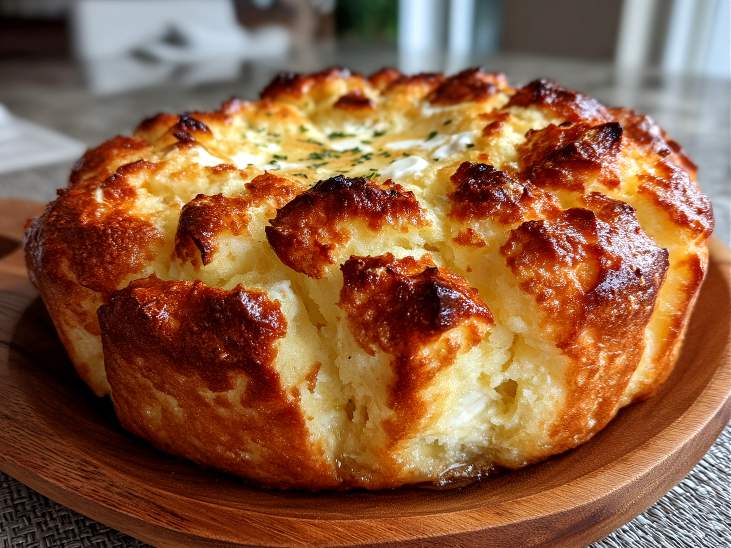 Freshly baked Cottage Cheese Cloud Bread served with toppings