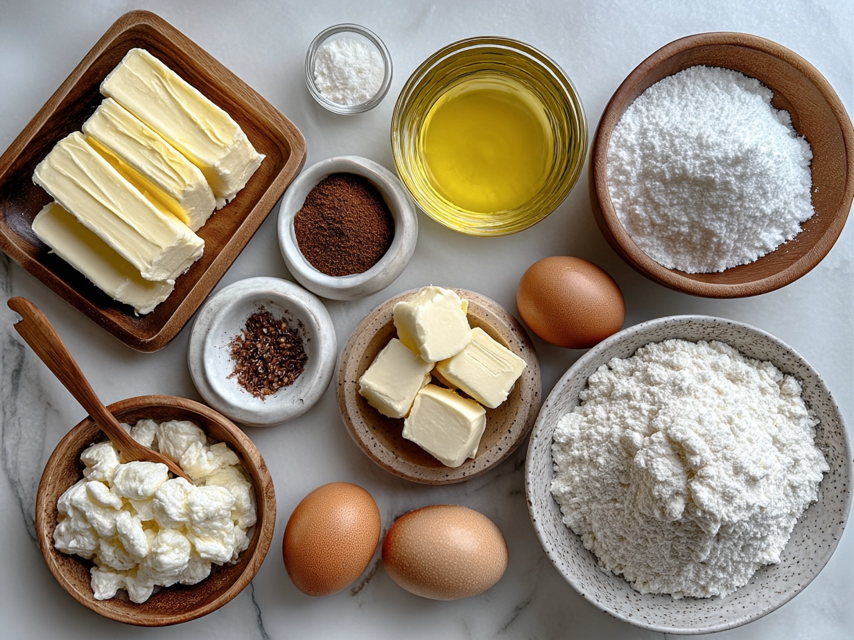 Ingredients for Cottage Cheese Cloud Bread laid out