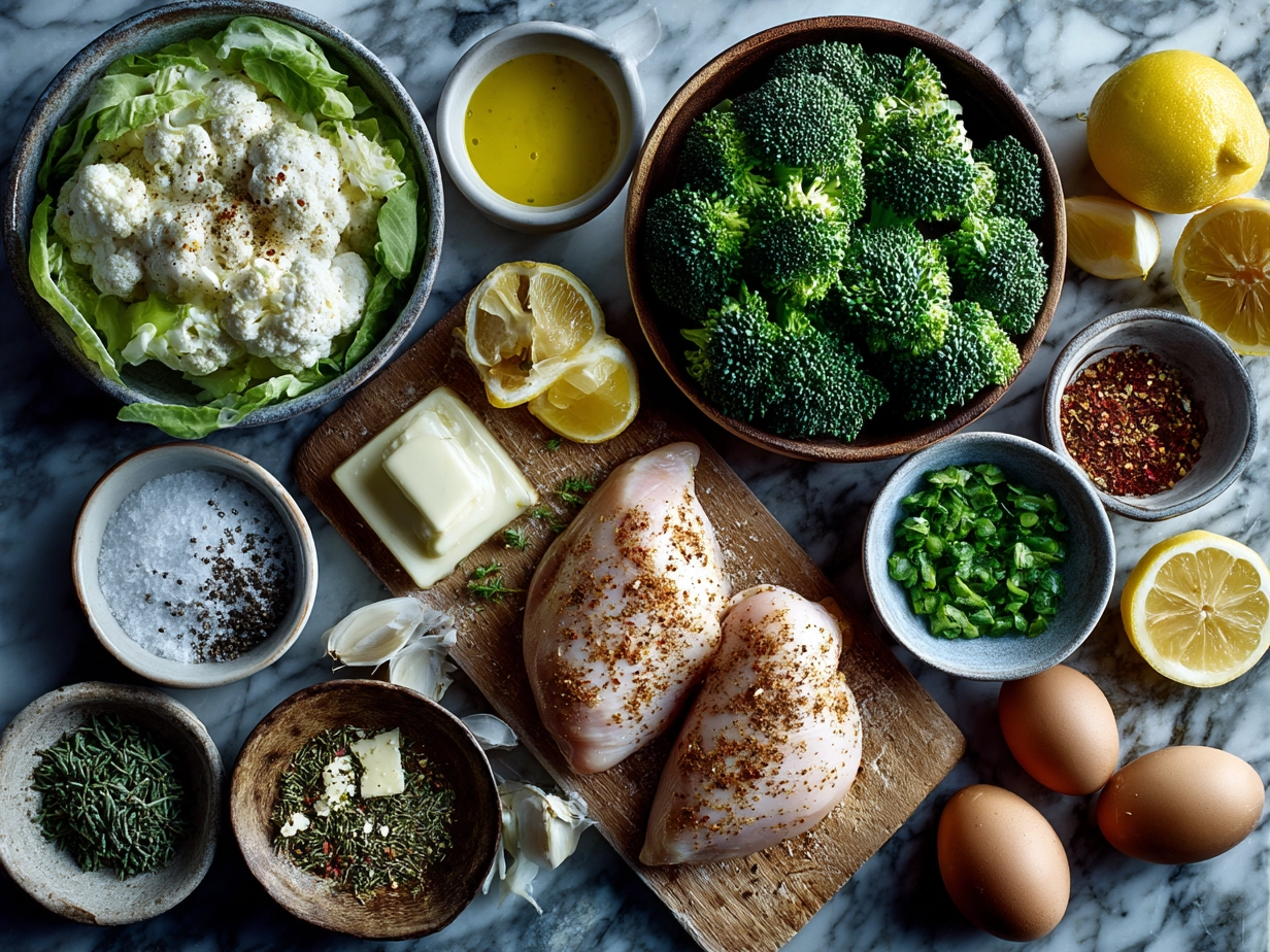 Ingredients for Cowboy Butter Lemon Bowtie Chicken with Broccoli