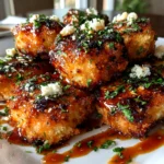 Delicious Crispy Bang Bang Salmon Bites plated beautifully