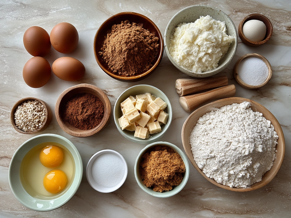 Ingredients required for making Easter Peanut Butter Eggs including peanut butter, powdered sugar, and chocolate chips