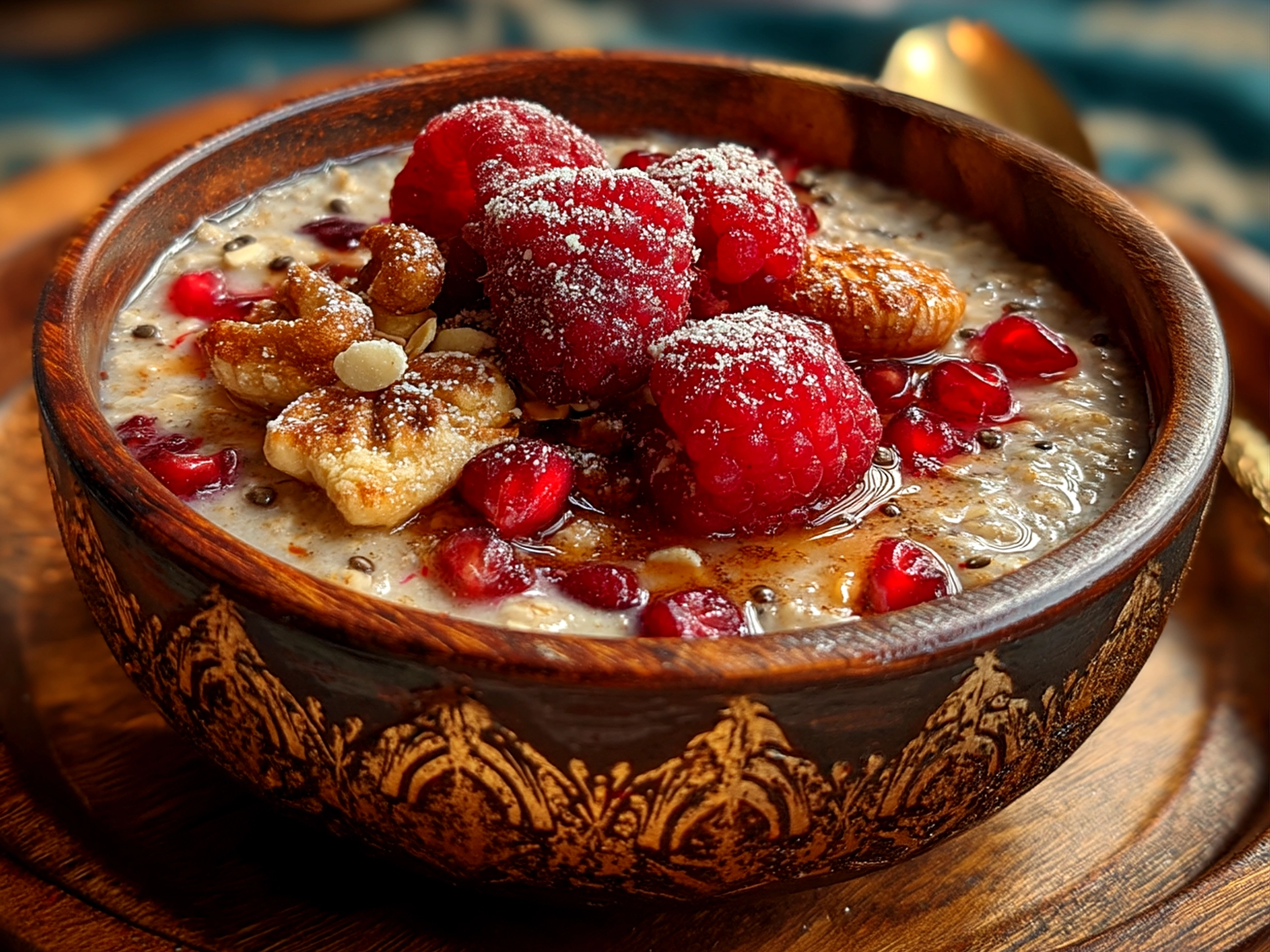 Finished Valentine Cookies Oatmeal Bowl close up