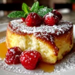 Freshly prepared 3 Ingredient Creamy Yogurt Cake on white plate