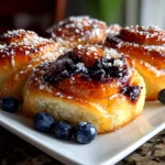 Freshly prepared Blueberry Lemon Sourdough Sweet Rolls