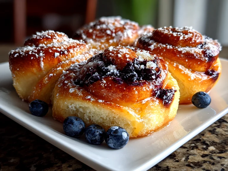 Freshly prepared Blueberry Lemon Sourdough Sweet Rolls