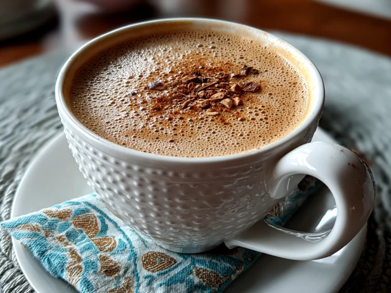 Freshly prepared chai tea latte