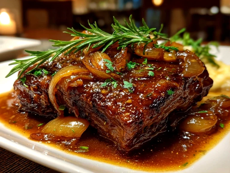 Freshly prepared French Onion Pot Roast with rich inviting finish