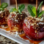 Freshly Prepared Homemade Candy Apples Close-Up