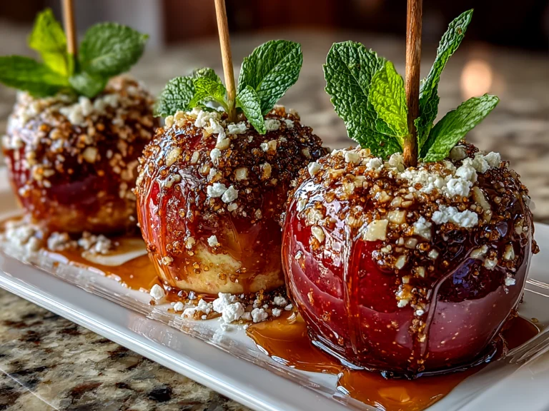 Freshly Prepared Homemade Candy Apples Close-Up