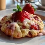 Freshly prepared strawberry lemonade cookie on white plate