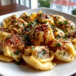 Freshly Prepared Turkish Manti on White Plate