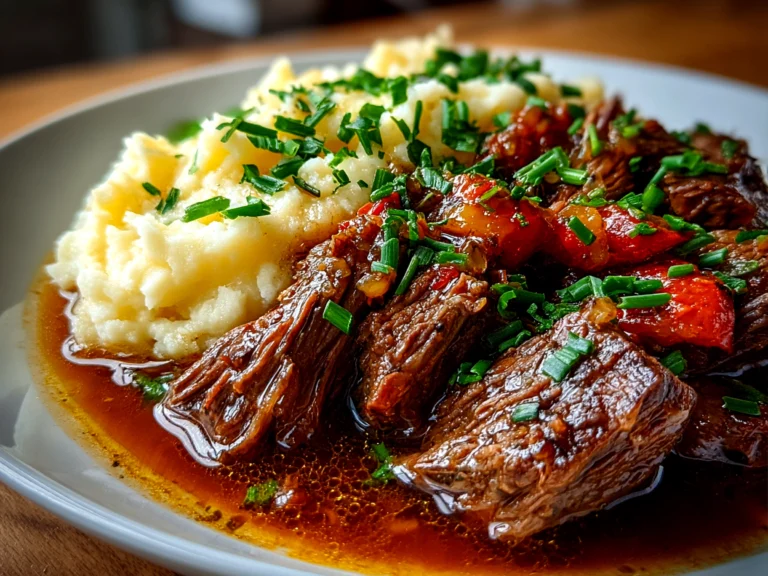 Home-cooked Korean Pot Roast on white plate