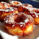 Homemade sourdough discard sugar donuts on minimal tabletop