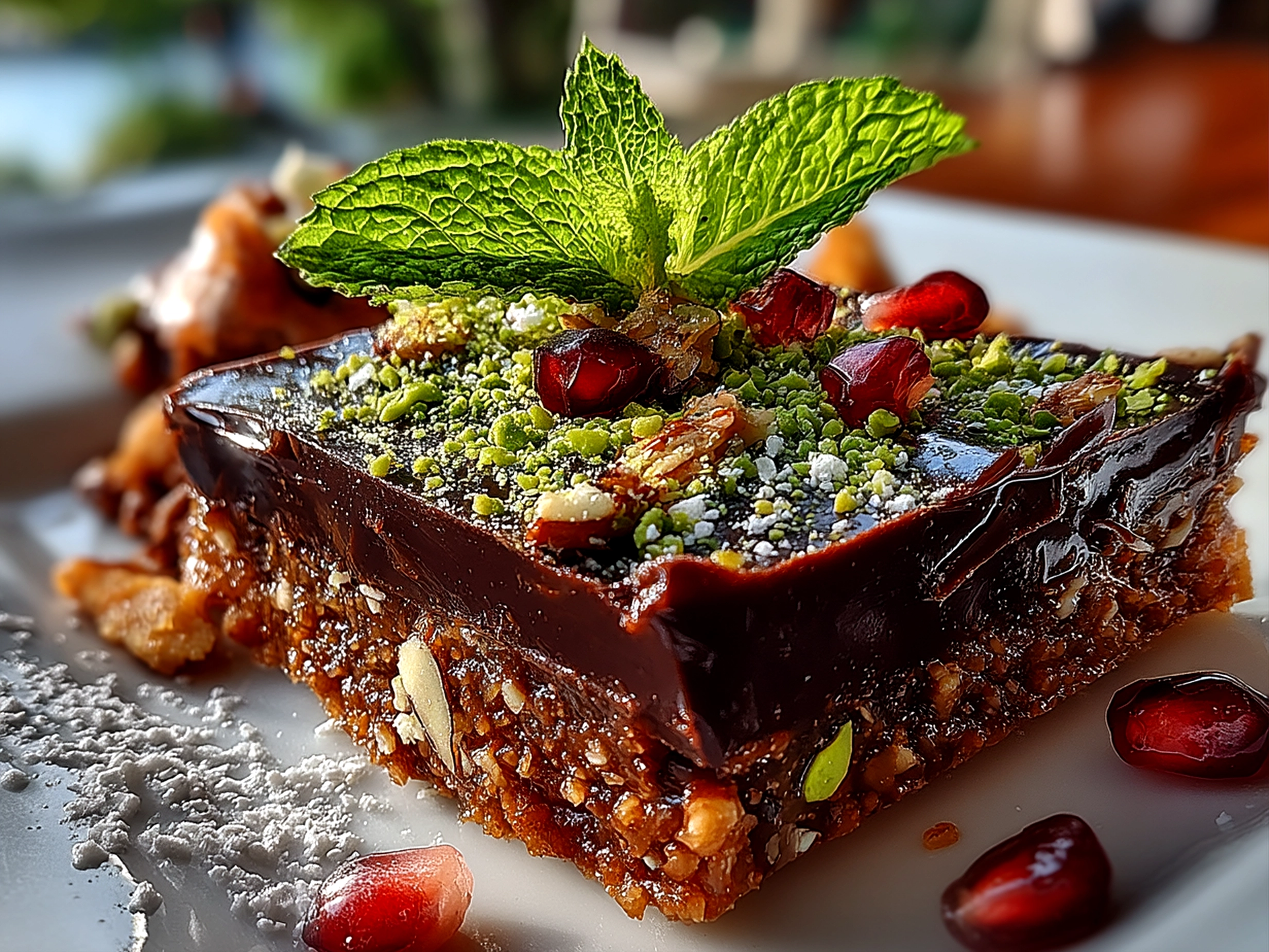 Close-up of finished delicious Chocolate Kataifi Bark