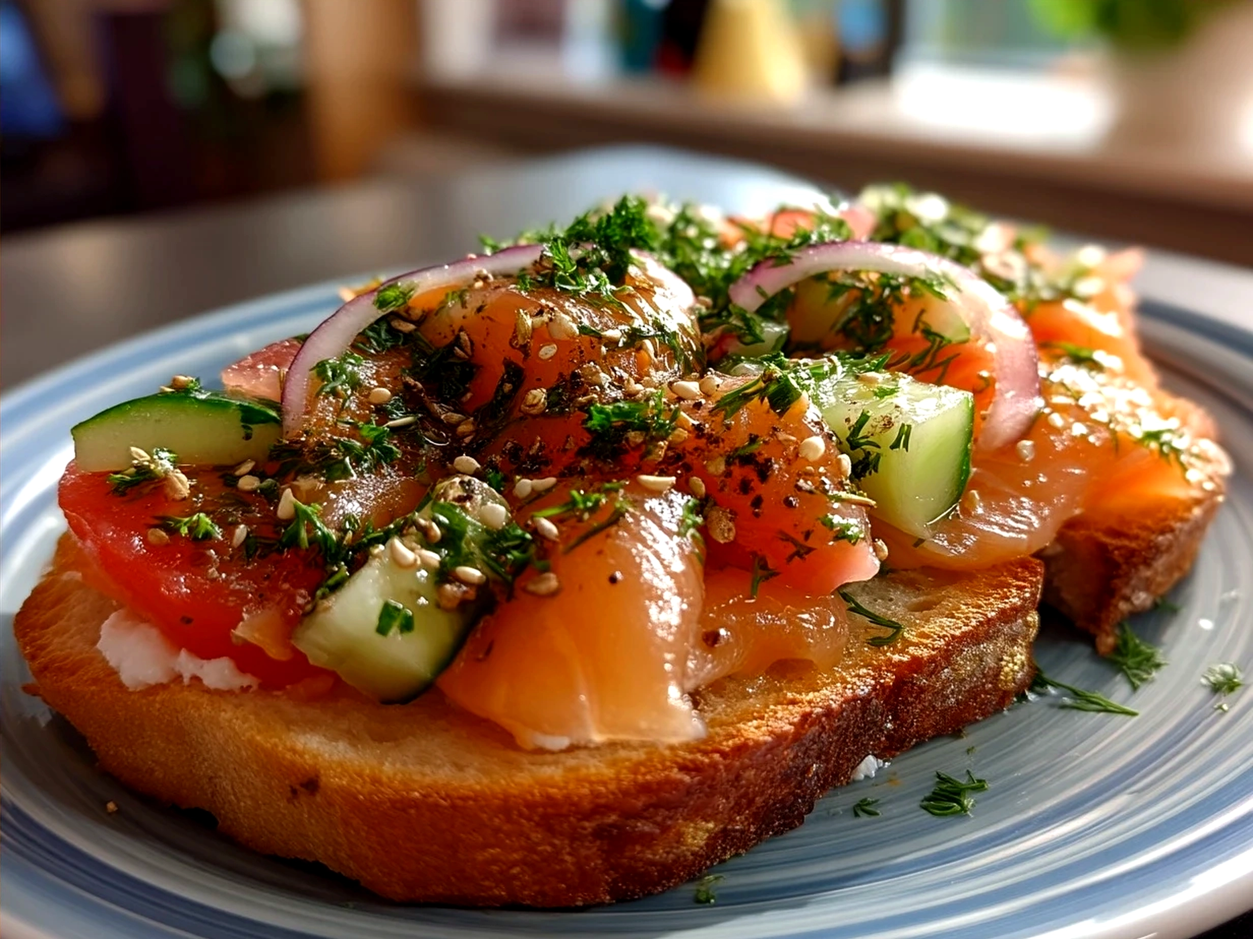 Smoked Salmon Spread served in a bowl with crackers and garnishes