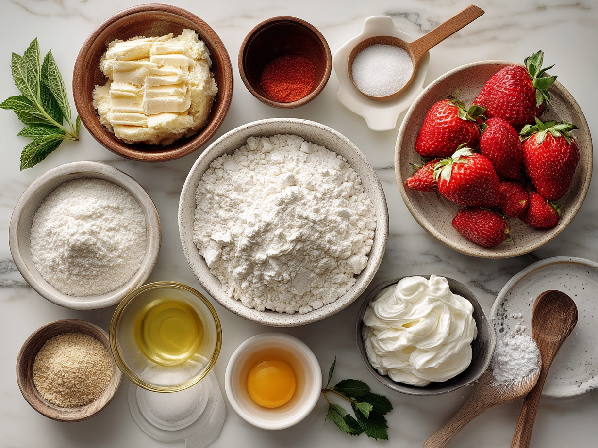 Ingredients for Strawberry Cool Whip Cookies